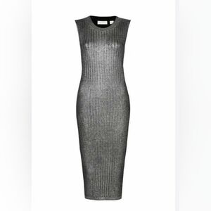 Sass & Bide | Lyda Vega Metallic Silver Grey Knit Dress
